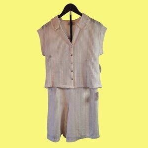 NWT Chenault 2 pc Cream Short Suit Sz S